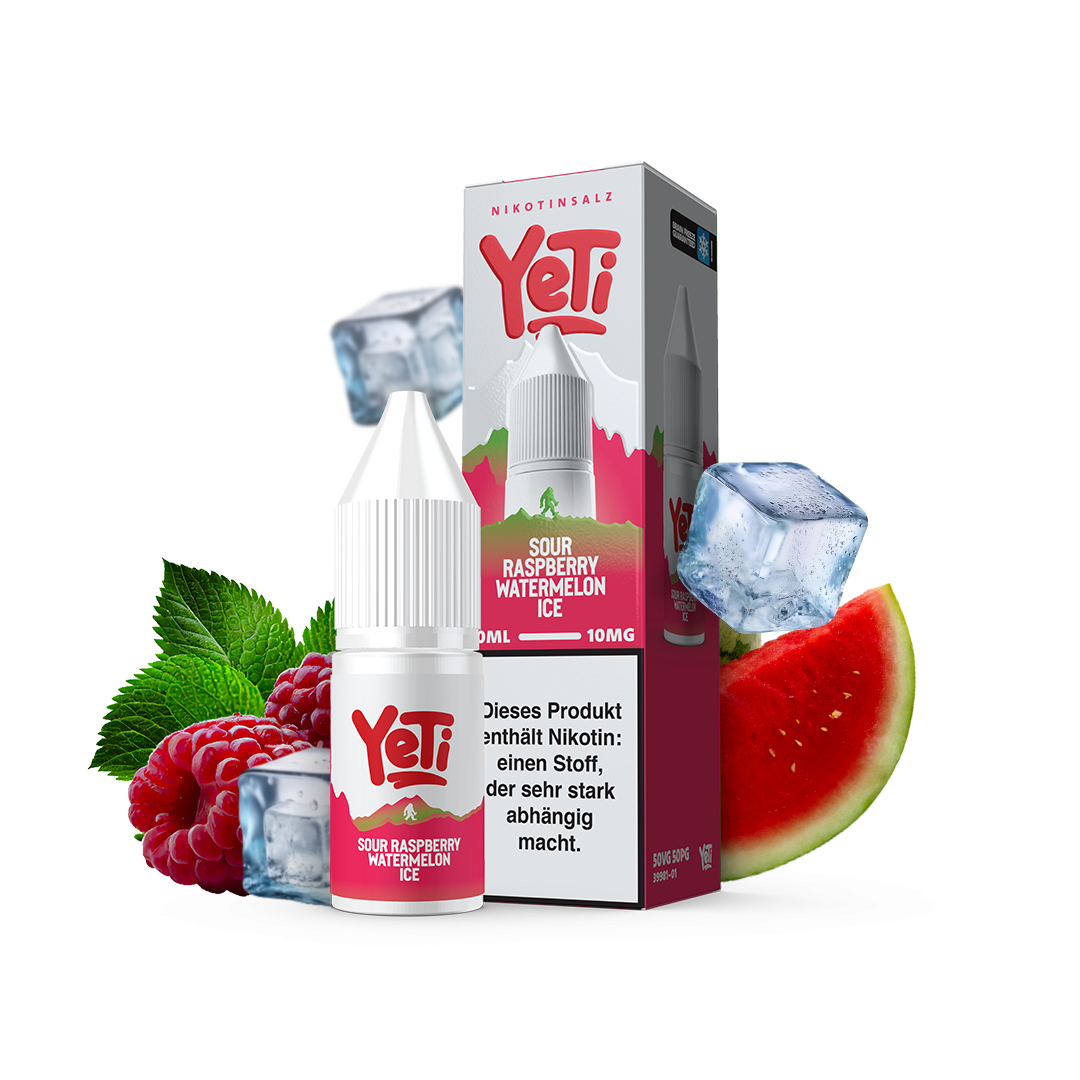 "Sour Raspberry Watermelon Ice Overdozed - Yeti Summit Nikotinsalz" 0mg