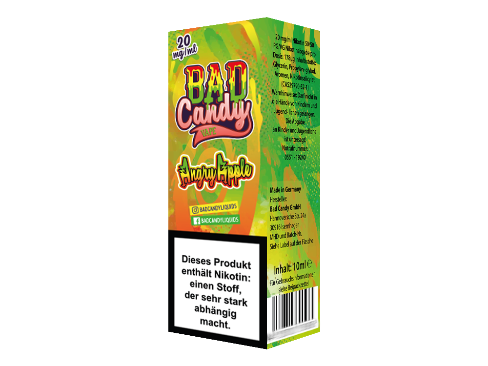Bad Candy Liquids - Angry Apple - Nikotinsalz Liquid 